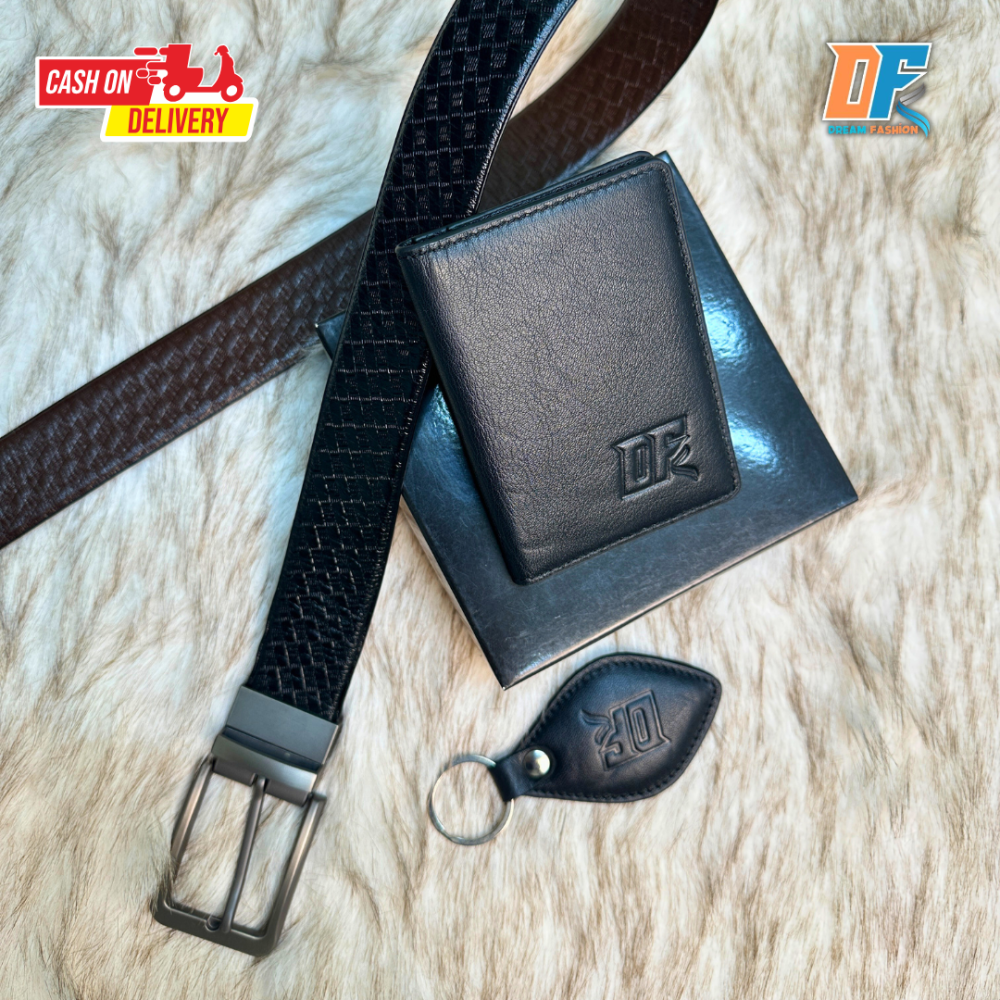 1 Belt Moving Belt  With, Mini Wallet &amp; Key Ring Free - Main view showing full design